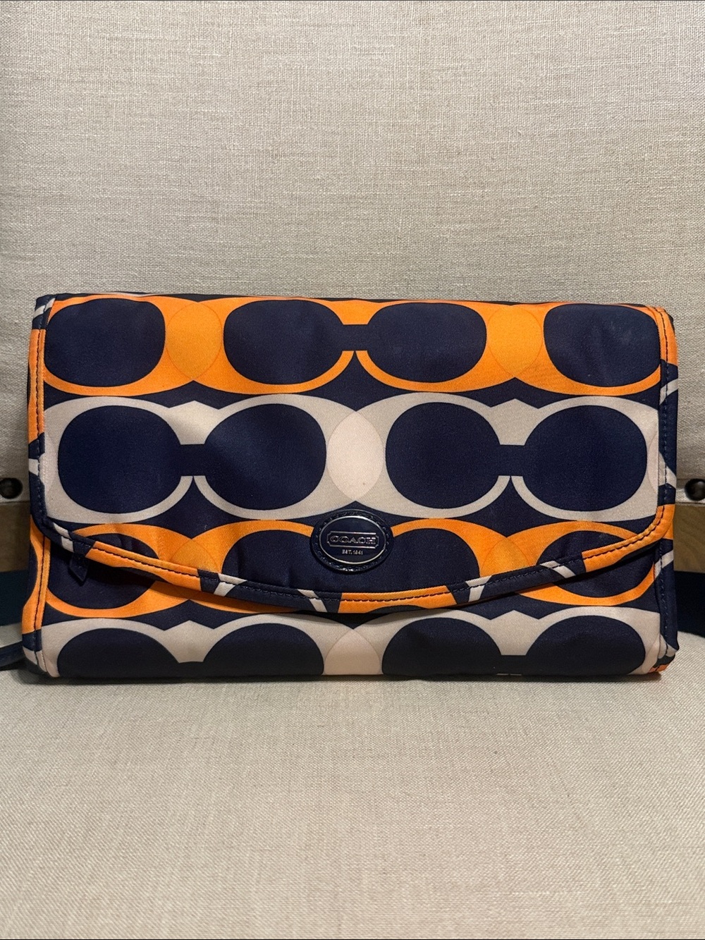 Coach Signature Foldover Travel Toiletry and Cosmetic Bag